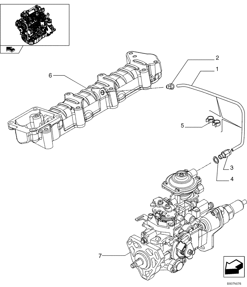 Схема запчастей Case 430 - (03-05) - INJECTION EQUIPMENT - PIPING (87530652) (03) - FUEL SYSTEM