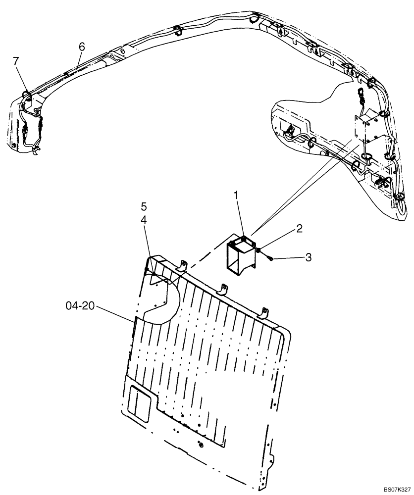 Схема запчастей Case 521E - (04-09) - HARNESS, HOOD - ALARM, BACKUP (04) - ELECTRICAL SYSTEMS