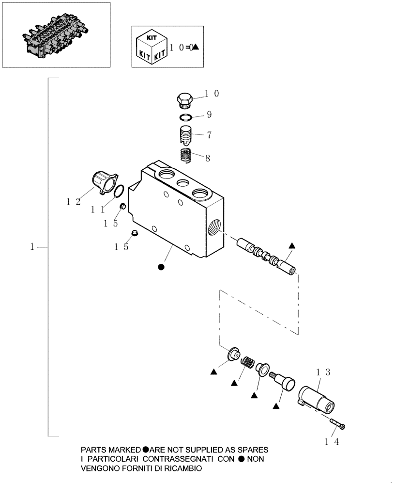 Схема запчастей Case CX16B - (1.050[09]) - HYDRAULIC CONTROL VALVE - COMPONENTS (35) - HYDRAULIC SYSTEMS