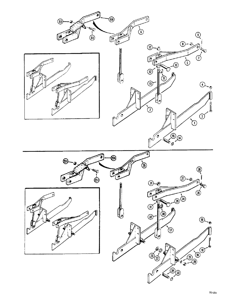 Схема запчастей Case 33 - (064) - BACKHOE MOUNTING PARTS 