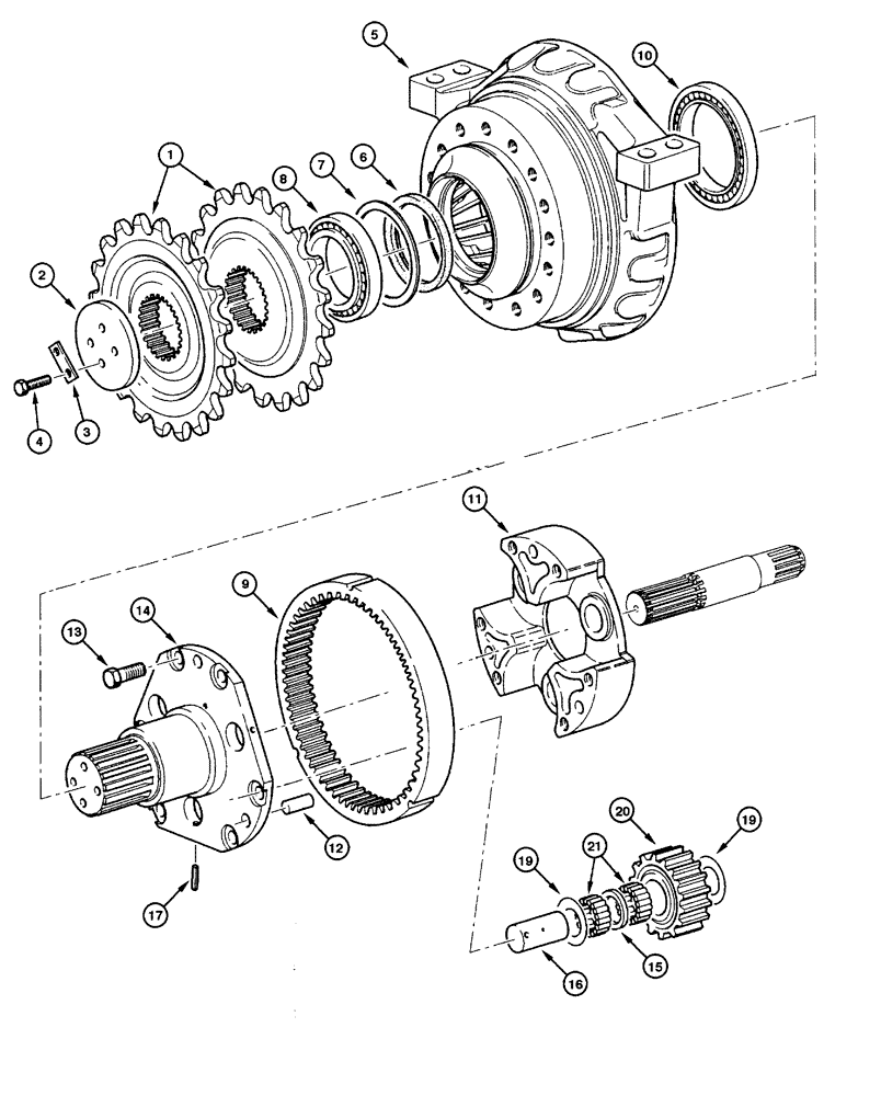 Схема запчастей Case 865 - (06.27[00]) - REAR AXLE GRAZIANO - END HOUSING ASSEMBLY (06) - POWER TRAIN