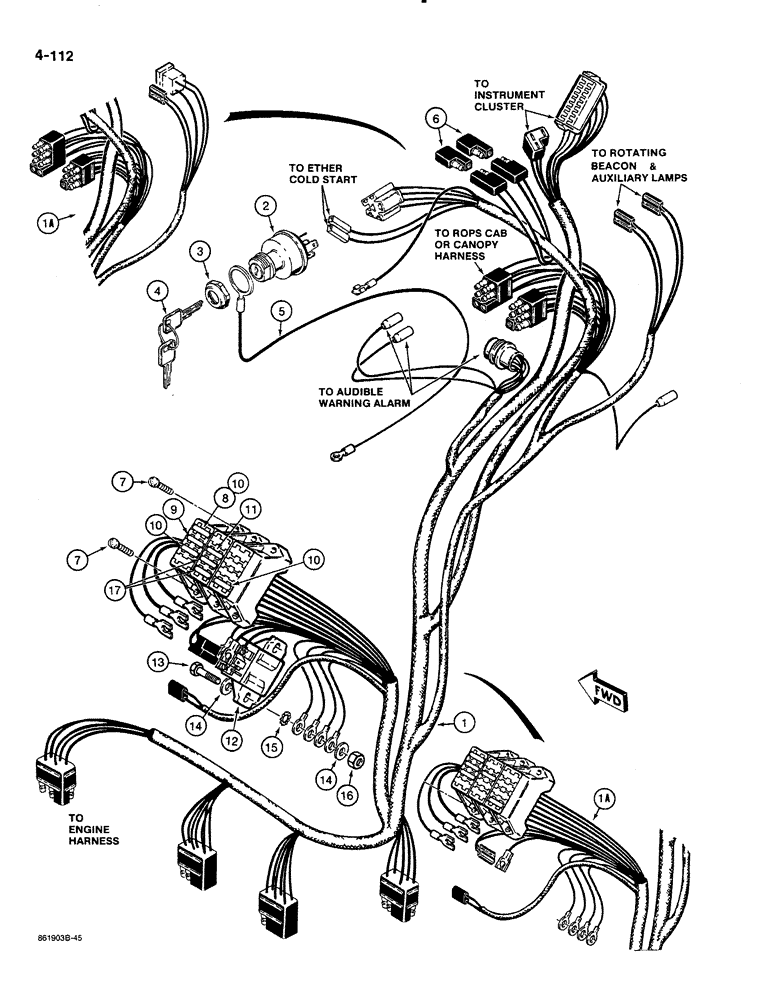 Схема запчастей Case 580K - (04-112) - SIDE CONSOLE WIRING HARNESS AND CONNECTIONS (04) - ELECTRICAL SYSTEMS