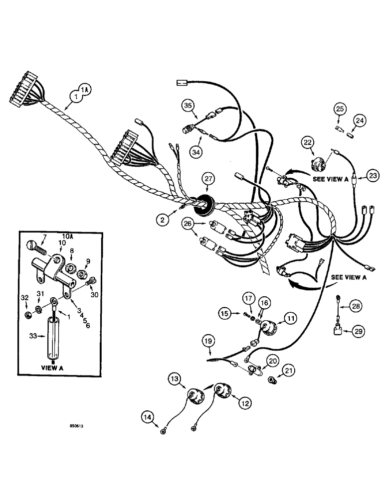 Схема запчастей Case W14 - (136) - ELECTRICAL SYSTEM, FRONT HARNESS TO INSTRUMENT PANELS, USED BEFORE P.I.N. 9154965 (04) - ELECTRICAL SYSTEMS