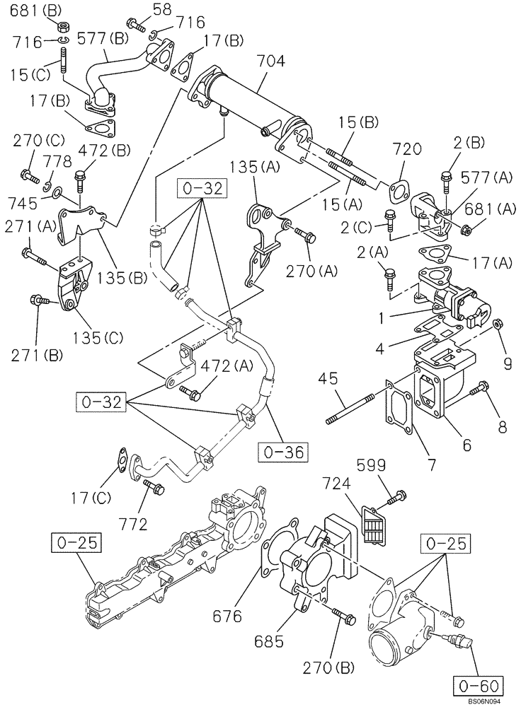 Схема запчастей Case CX240BLR - (02-31) - EXHAUST GAS RECIRCULATION SYSTEM (02) - ENGINE