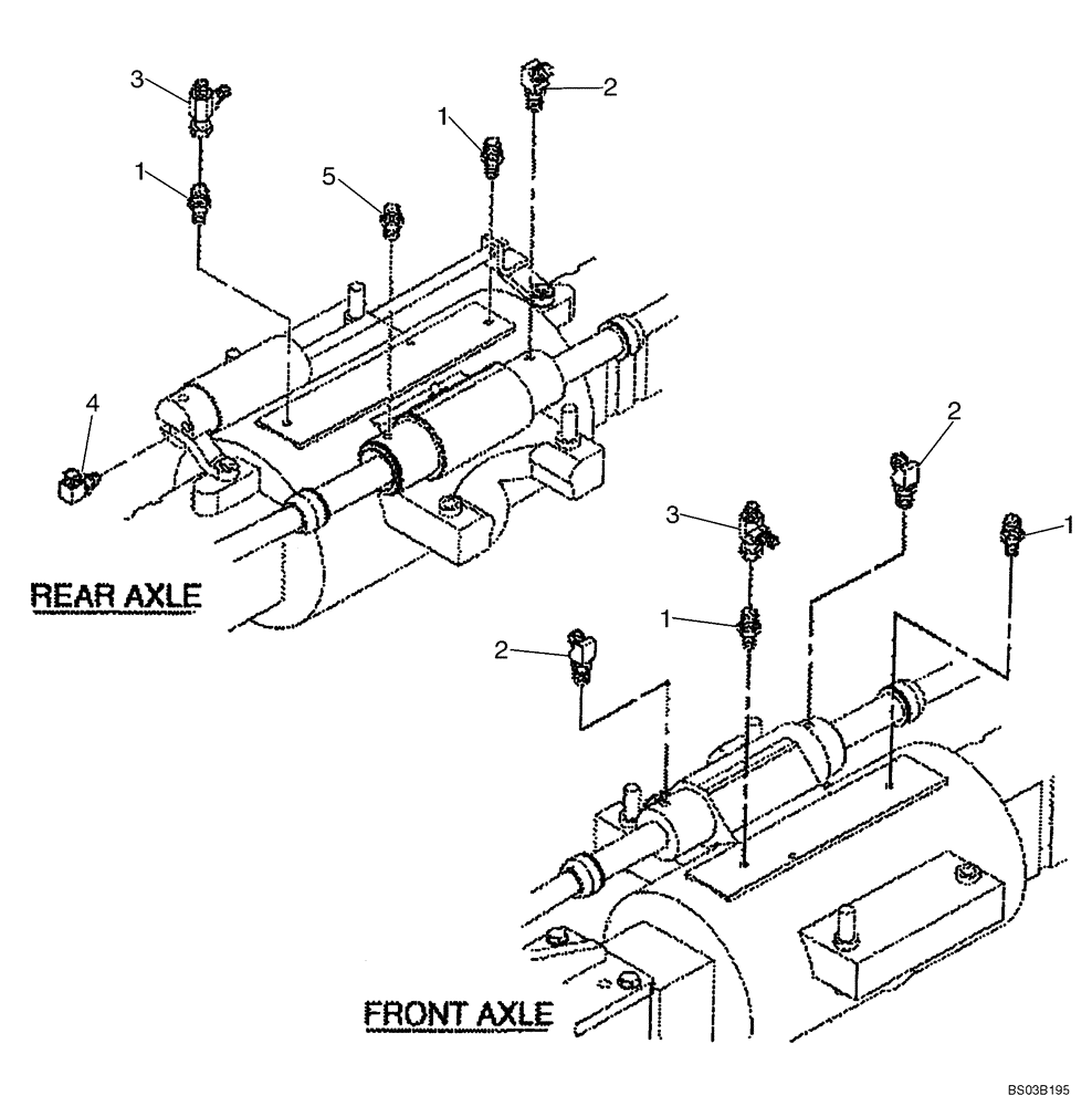 Схема запчастей Case 686GXR - (6-02A) - HYDRAULIC FITTINGS AT AXLE HSG (SERIES 2 ASN 686G JFE0000705; 686GXR JFE0001847; 688G JFE0003612) (06) - POWER TRAIN