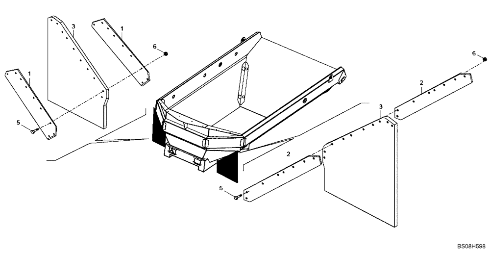 Схема запчастей Case 330B - (61A00040556[001]) - MUD GUARD ASSY, REAR (84140899) (10) - Cab/Cowlings