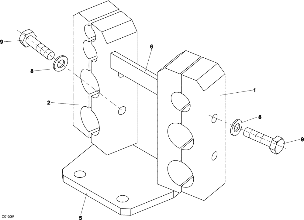 Схема запчастей Case SV208 - (12-003-00[01]) - HOLDER, HOSE (GROUP 66) (ND104330) (09) - CHASSIS/ATTACHMENTS