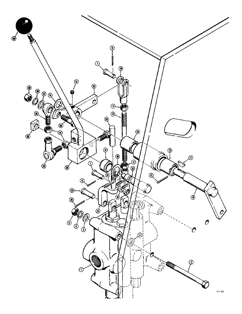 Схема запчастей Case 780 - (466) - LOADER CONTROLS, 2 SPOOL VALVE AND LEVERS (09) - CHASSIS/ATTACHMENTS