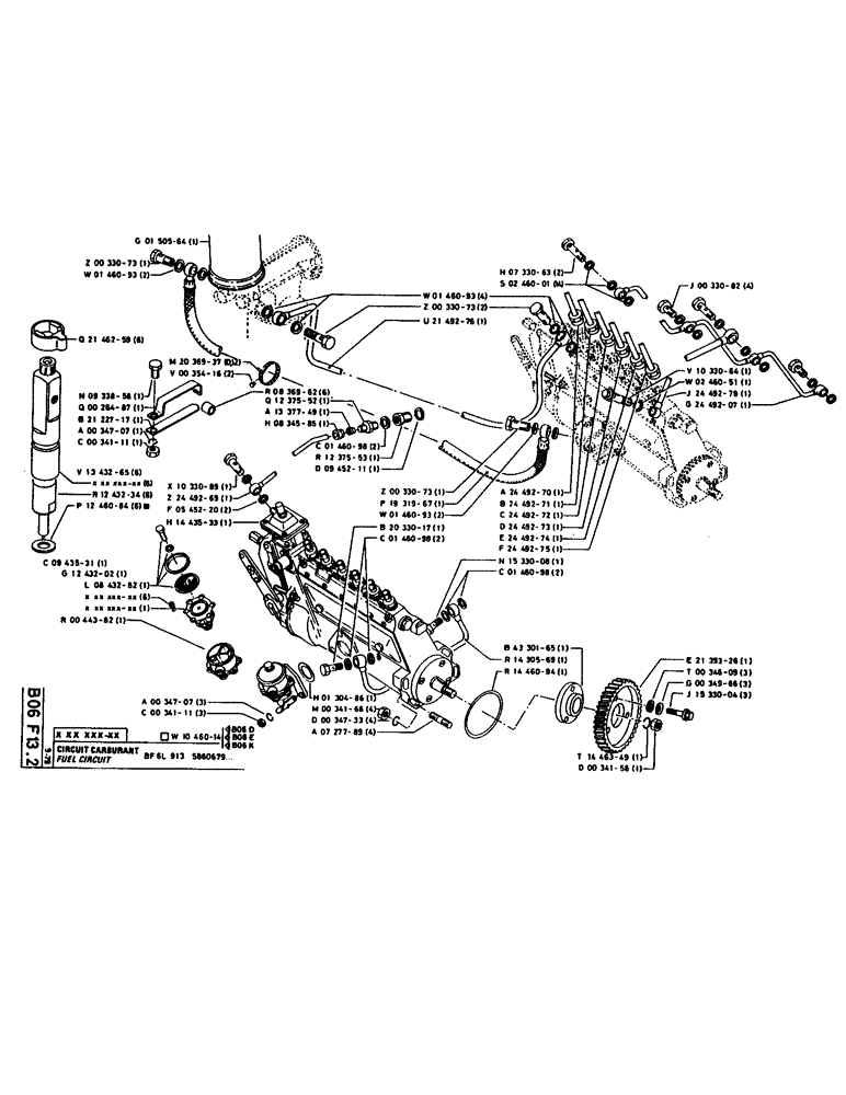 Схема запчастей Case 160CL - (066) - FUEL CIRCUIT (02) - FUEL SYSTEM