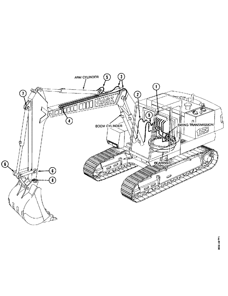 Схема запчастей Case 1088 - (1-28) - PICTORIAL INDEX, LUBRICATION LINES (00) - PICTORIAL INDEX