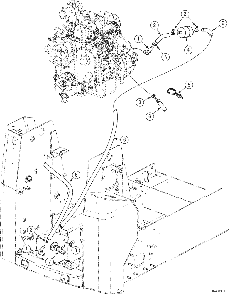 Схема запчастей Case 70XT - (03-02) - FUEL LINES, 70XT (03) - FUEL SYSTEM