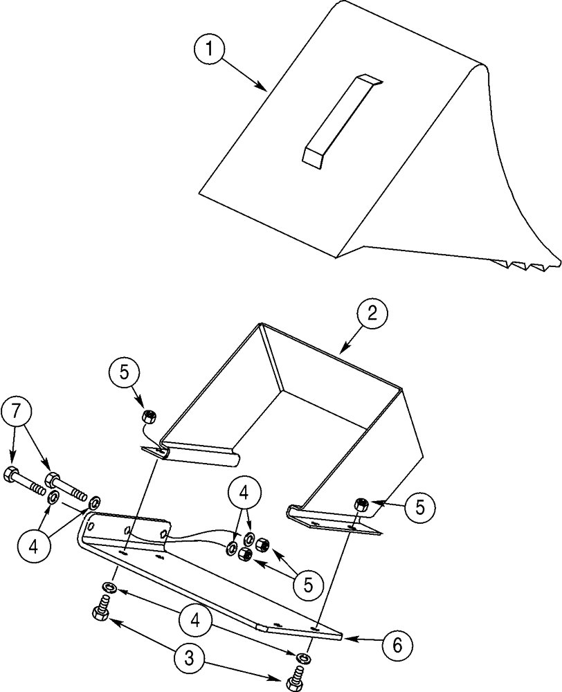 Схема запчастей Case 521D - (09-62) - WHEEL CHOCK (09) - CHASSIS