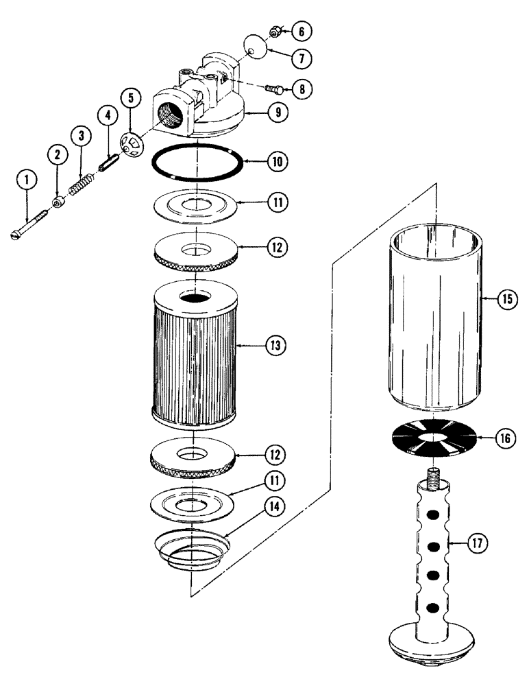 Схема запчастей Case 880 - (214) - HYDRAULIC OIL FILTER (07) - HYDRAULIC SYSTEM