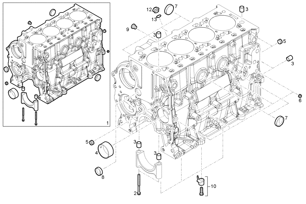 Схема запчастей Case F5CE9454G A001 - (0401.032) - CRANKCASE (10) - ENGINE