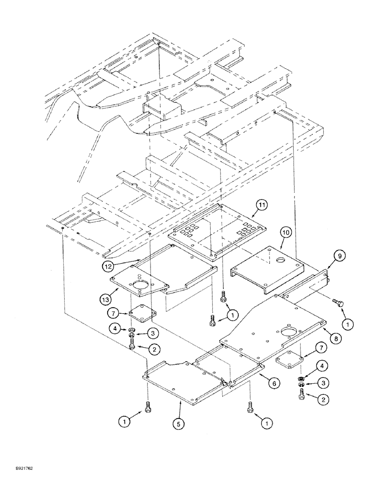 Схема запчастей Case 9030 - (9-08) - TURNTABLE GUARDS (09) - CHASSIS