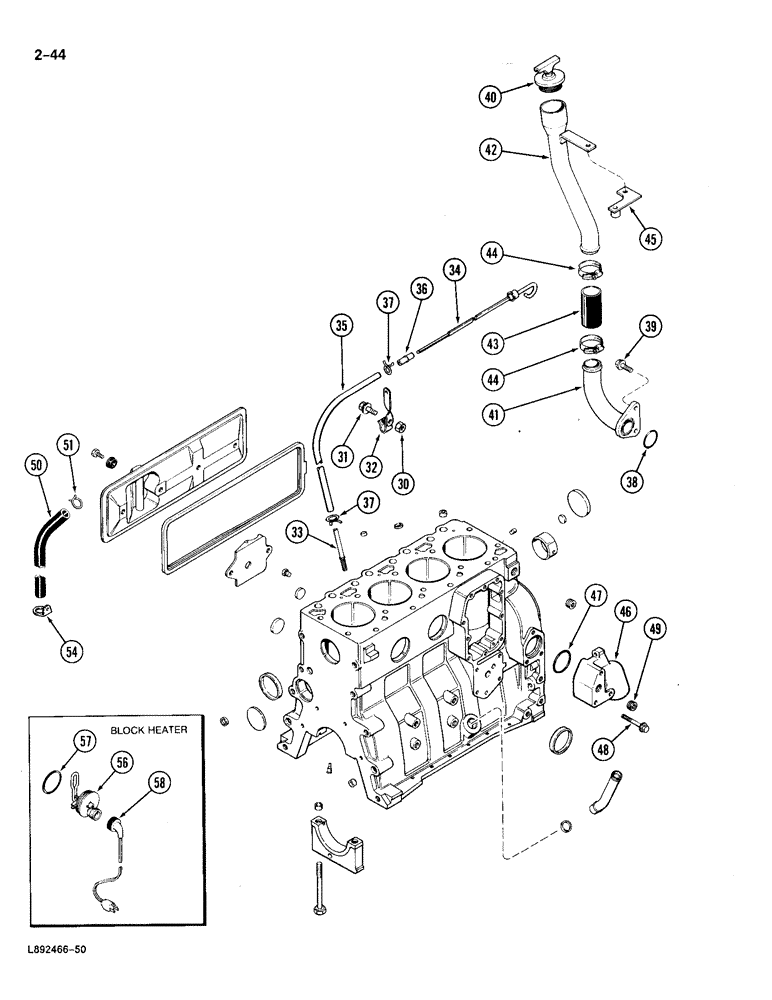 Схема запчастей Case 688 - (2-44) - CYLINDER BLOCK, 4T-390 ENGINE, CONTD (02) - ENGINE