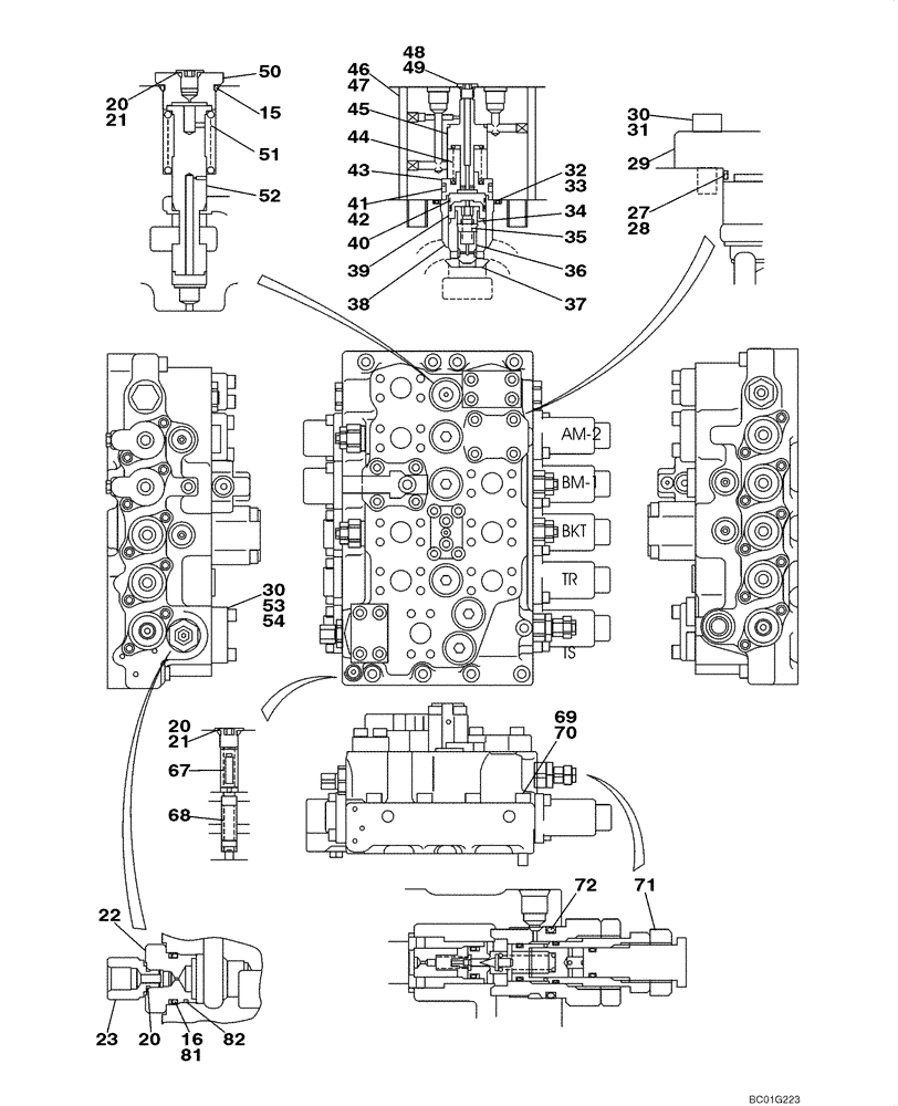 Схема запчастей Case CX800 - (08-67) - VALVE ASSY - CONTROL (08) - HYDRAULICS