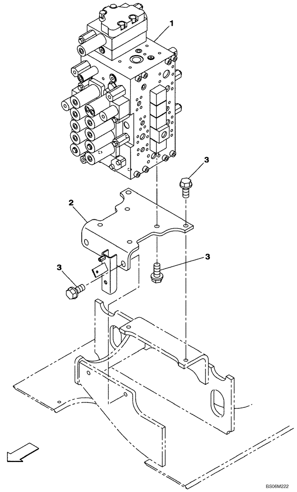 Схема запчастей Case CX290B - (08-56) - KBJ11001 CONTROL VALVE - SUPPORT (08) - HYDRAULICS