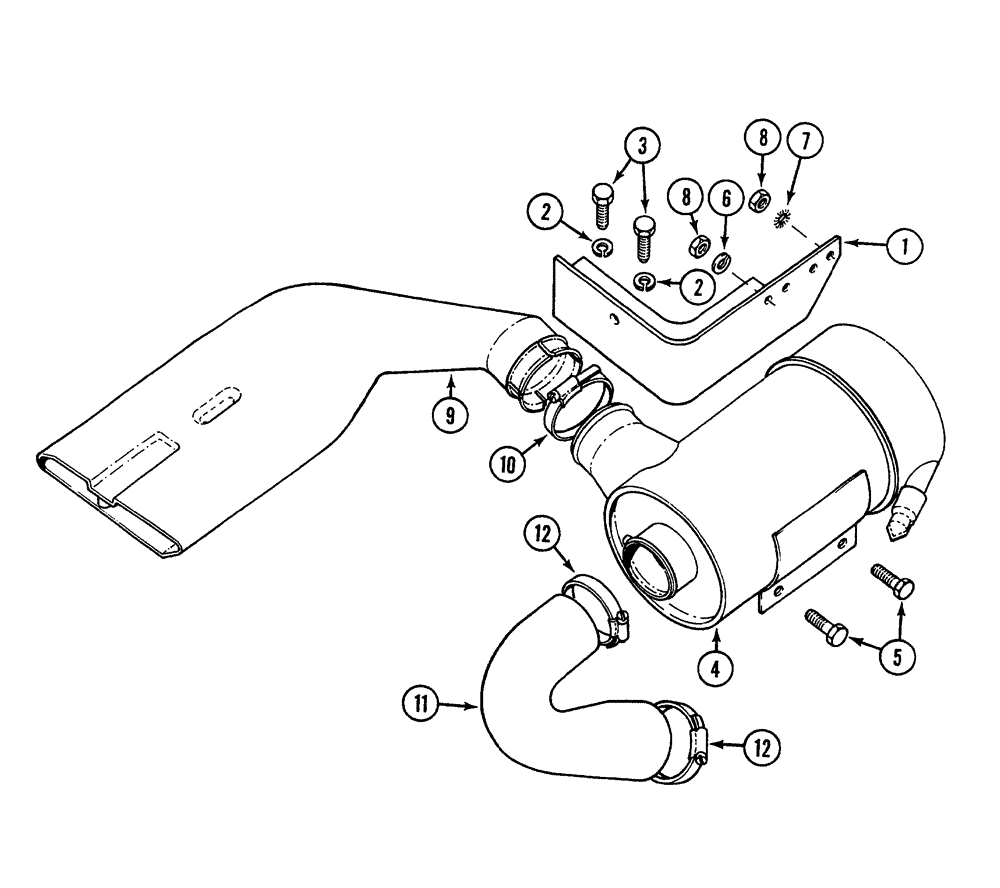 Схема запчастей Case 380B - (2-10) - AIR CLEANER MOUNTING (02) - ENGINE