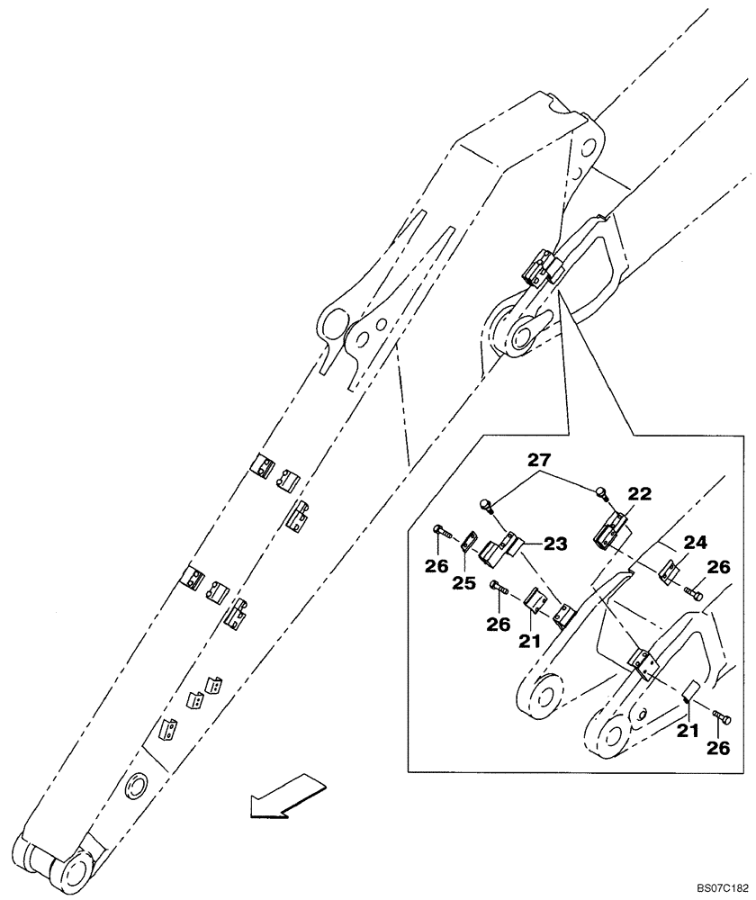 Схема запчастей Case CX240B - (09-39[01]) - CLAMPS - ARM (09) - CHASSIS/ATTACHMENTS