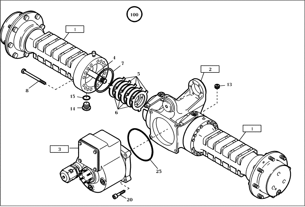 Схема запчастей Case 321D - (02.213[002]) - REAR AXLE FAST GEAR SELBSTSPERR (OPTION) (S/N 591052-UP) No Description