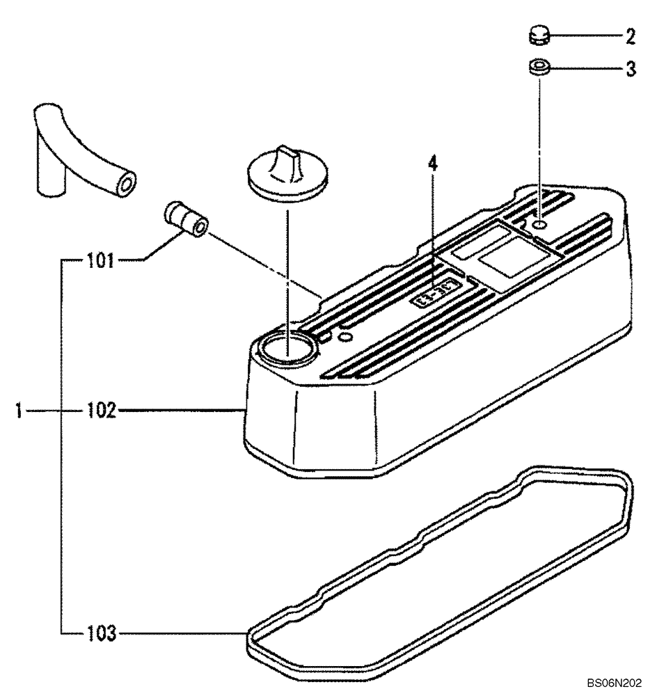 Схема запчастей Case CX17B - (09-003[00]) - ROCKER COVER (10) - ENGINE