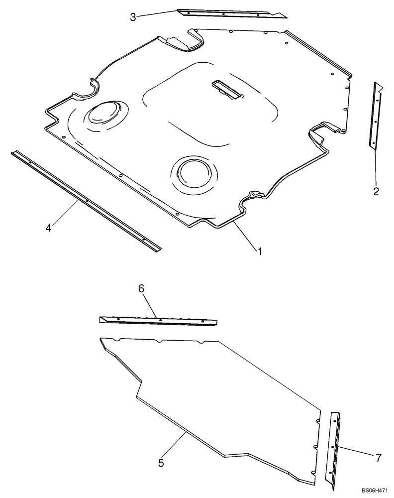 Схема запчастей Case 1150K - (09-30) - CAB - COVERS, INTERIOR ROOF AND FLOOR (09) - CHASSIS/ATTACHMENTS