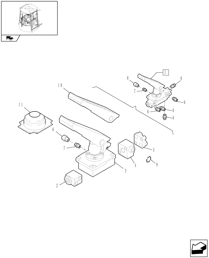 Схема запчастей Case 321E - (1.42.3[01A]) - BRAKE PEDAL ASSY - AFTER DATE 4 MARCH, 2010 (10) - OPERATORS PLATFORM