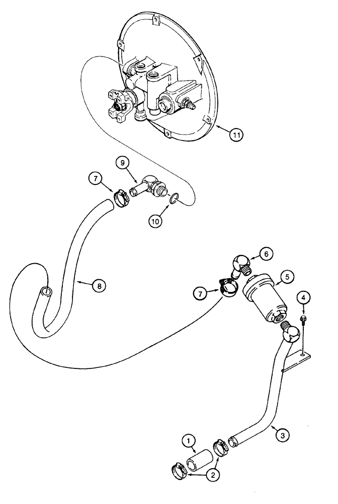 Схема запчастей Case 550H - (6-14) - HYDRAULIC CIRCUIT - CRAWLER, TRANSMISSION SUCTION LINE (06) - POWER TRAIN