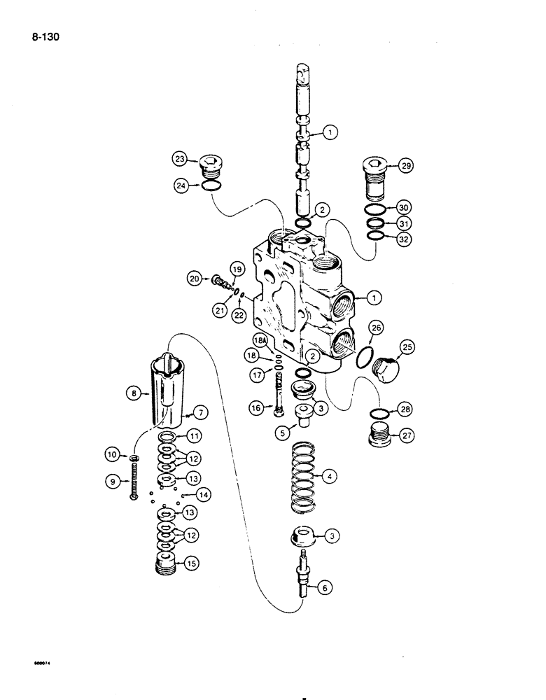 Схема запчастей Case 850D - (8-130) - D87096 BACKHOE SECTION (08) - HYDRAULICS