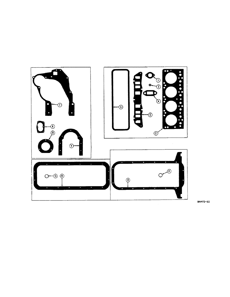 Схема запчастей Case 420BD - (014) - SERVICE GASKET SETS - GAS 