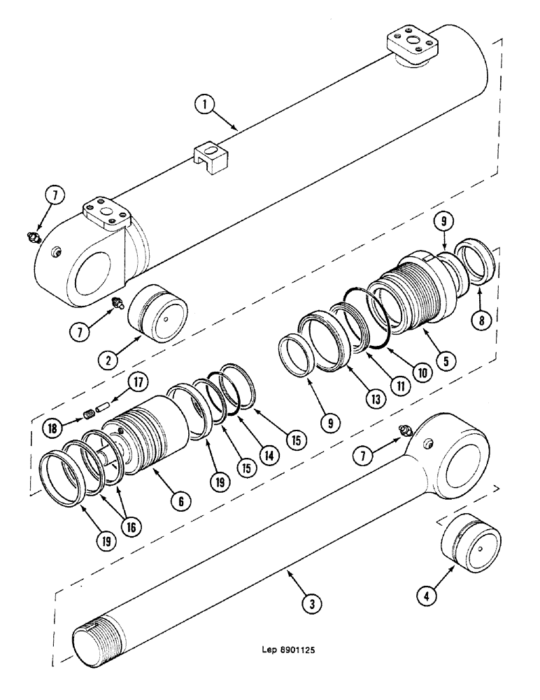 Схема запчастей Case 688C - (8G-068) - BOOM CYLINDER, IDENTIFICATION LETTER : -B (07) - HYDRAULIC SYSTEM