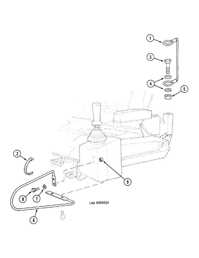 Схема запчастей Case 688C - (9D-30) - SEAT LOCKING, LEVER PROTECTIVE BAR (05.1) - UPPERSTRUCTURE CHASSIS/ATTACHMENTS