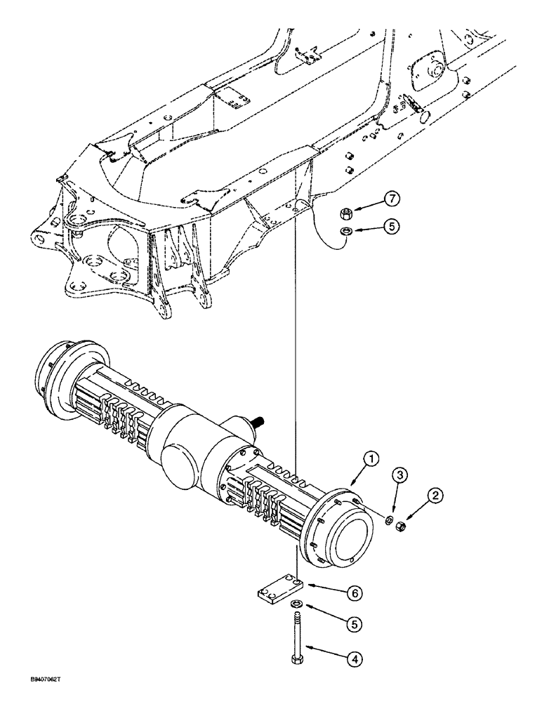 Схема запчастей Case 580L - (6-048) - REAR DRIVE AXLE MOUNTING (06) - POWER TRAIN