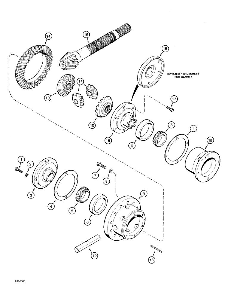 Схема запчастей Case 580SK - (6-72) - TRANSAXLE ASSY,TRANSAXLE DIFF,MODELS W/O THRUST WASHER @ PINION &SIDE GEARS-TRANSAXLE SN JKA0202074 (06) - POWER TRAIN