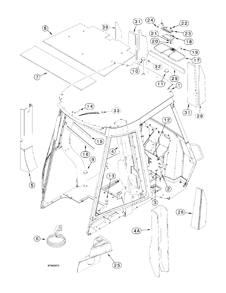 Схема запчастей Case 580L - (9-089) - CAB FRAME, COVERS AND INSULATION (09) - CHASSIS/ATTACHMENTS