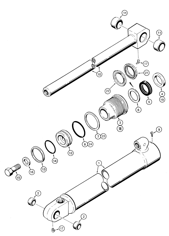 Схема запчастей Case 1835C - (8-72) - LOADER LIFT CYLINDER USED ON MODELS PRIOR TO P.I.N. JAF0130838 (08) - HYDRAULICS