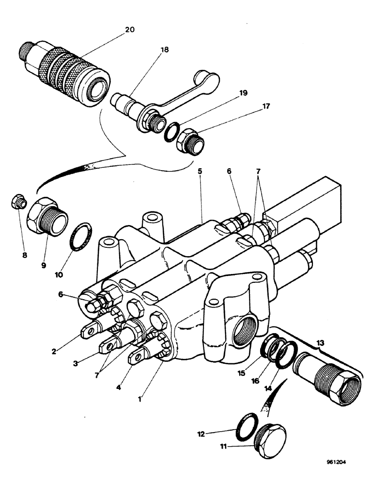 Схема запчастей Case 580G - (272) - LOADER CONTROL VALVE - THREE SPOOL (08) - HYDRAULICS