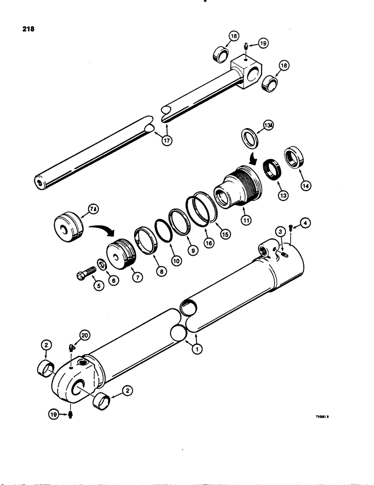 Схема запчастей Case 1845S - (218) - G100295 AND G34917 LOADER LIFT CYLINDER (35) - HYDRAULIC SYSTEMS