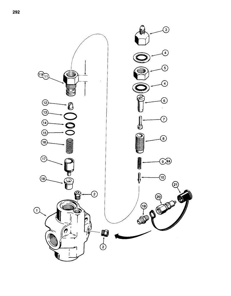 Схема запчастей Case 586D - (292) - D89498 AND D128430 STEERING RELIEF VALVE (35) - HYDRAULIC SYSTEMS