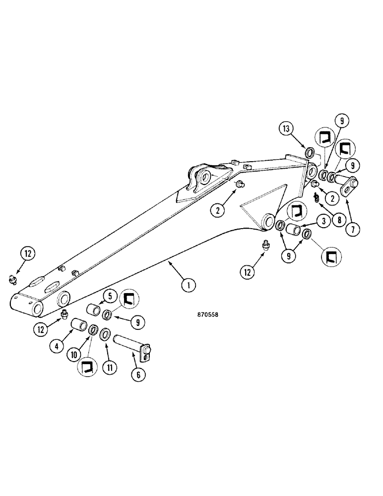 Схема запчастей Case 688C - (9F-20) - ARM 2,65M (05.1) - UPPERSTRUCTURE CHASSIS/ATTACHMENTS