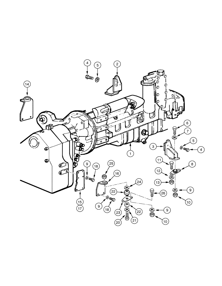 Схема запчастей Case 845 DHP - (02-02[01]) - ENGINE - MOUNTING (02) - ENGINE