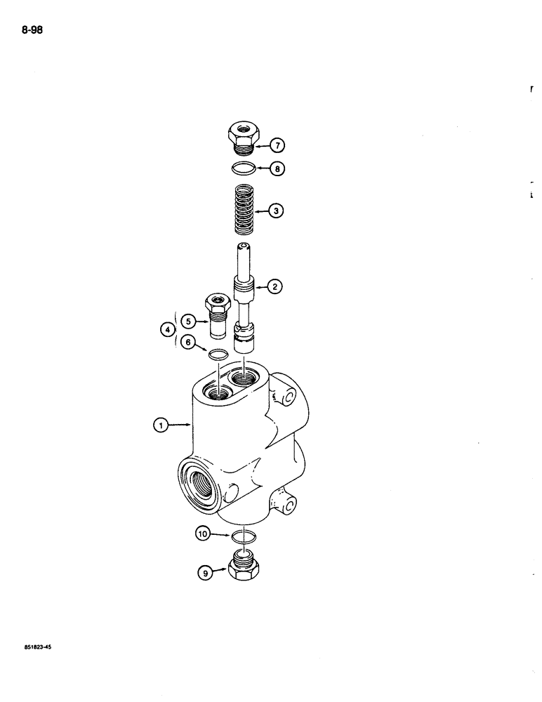 Схема запчастей Case 680L - (8-098) - FLOW CONTROL VALVE (08) - HYDRAULICS