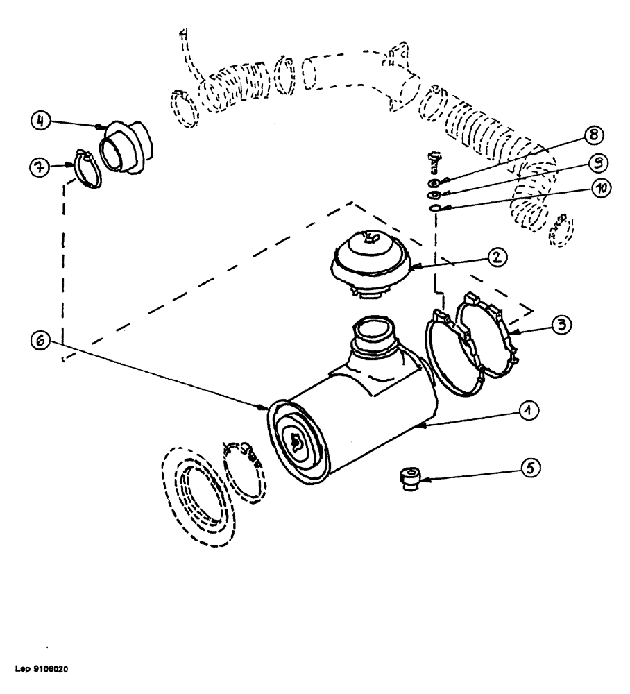 Схема запчастей Case 1088 - (004) - ENGINE AIR FILTER (10) - ENGINE