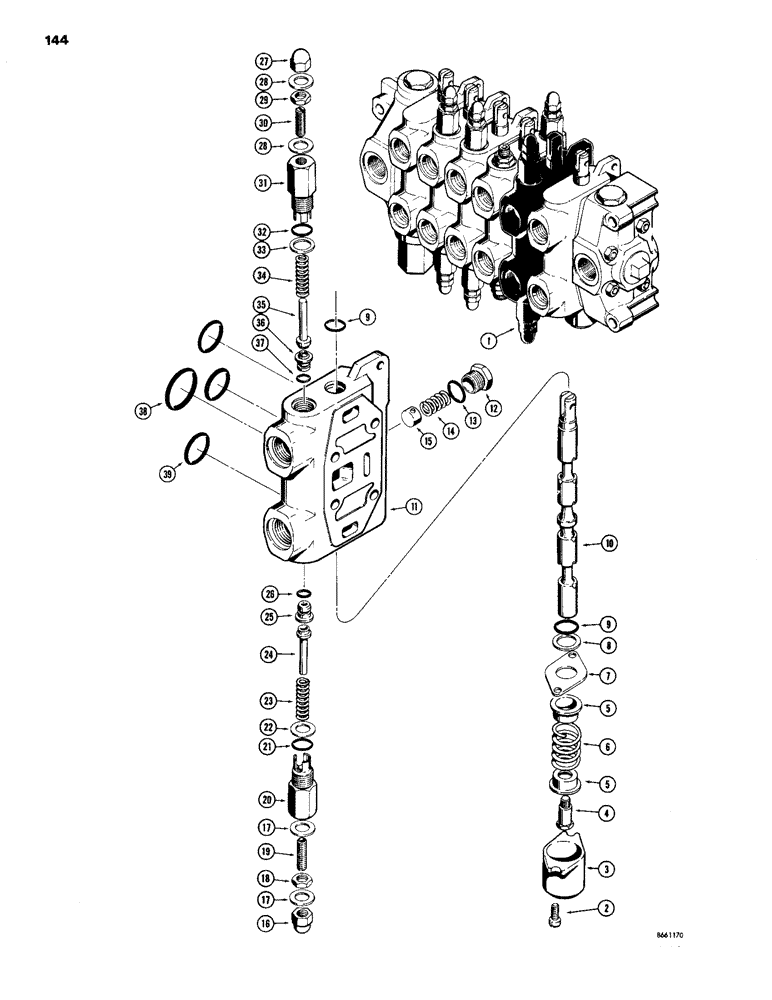 Схема запчастей Case 26B - (144) - D40748 BACKHOE BOOM SECTION 