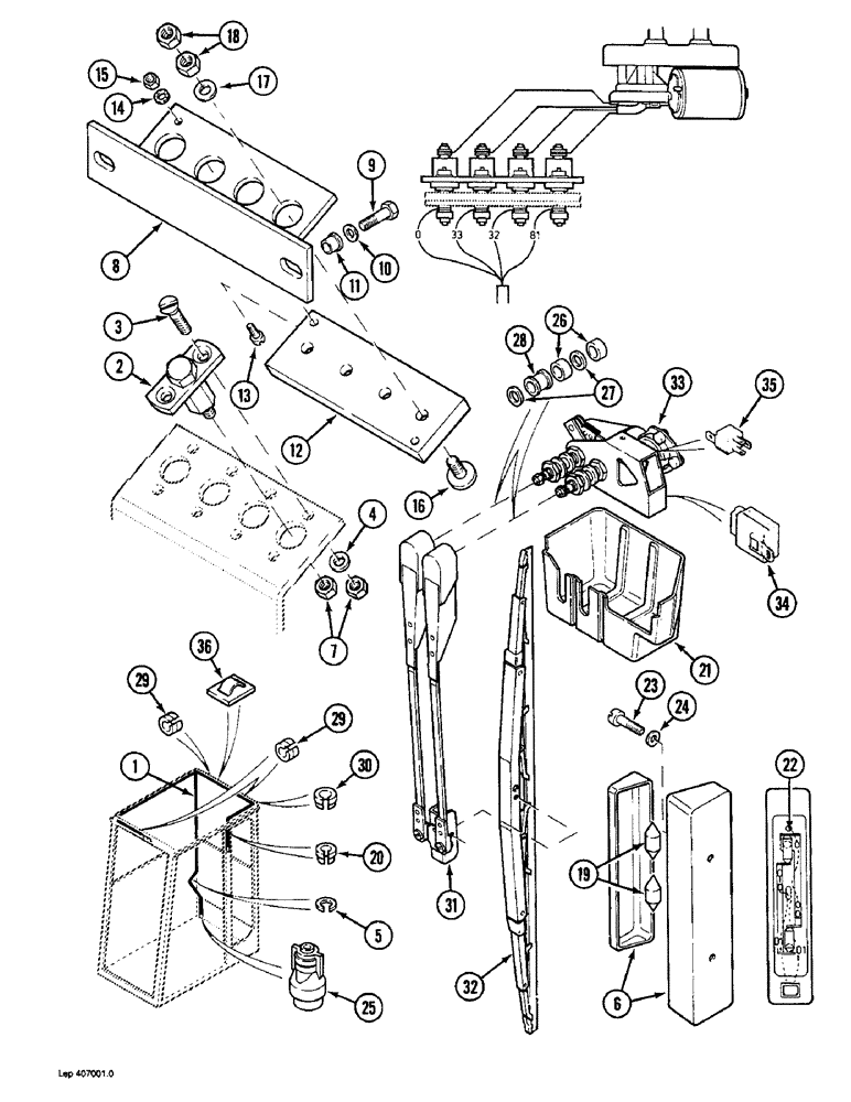 Схема запчастей Case 1088 - (4-22) - CAB ELECTRICAL COMPONENTS, P.I.N. FROM XXXXX AND AFTER (04) - ELECTRICAL SYSTEMS