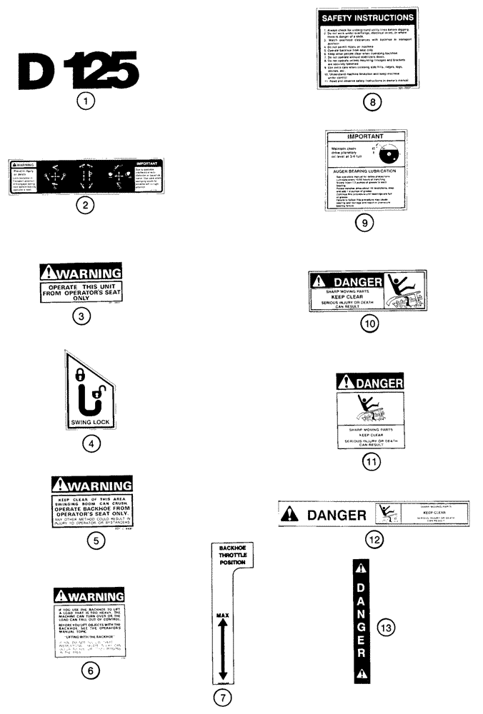 Схема запчастей Case 90XT - (09-77) - DECALS ENGLISH BACKHOE (09) - CHASSIS