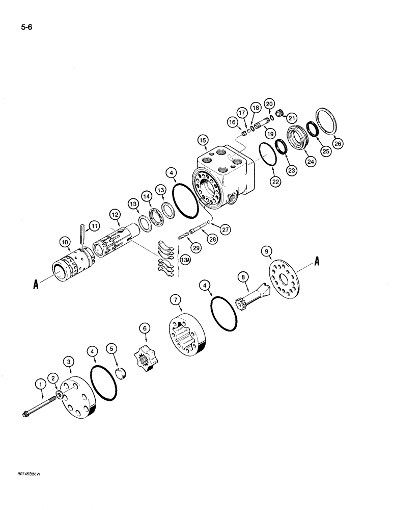 Схема запчастей Case 780D - (5-06) - STEERING CONTROL VALVE (05) - STEERING