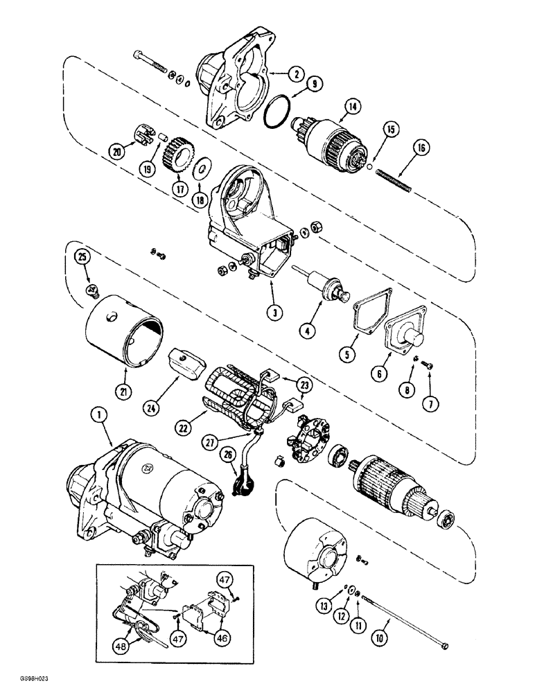 Схема запчастей Case 585E - (4-04) - *A170746 STARTER (04) - ELECTRICAL SYSTEMS