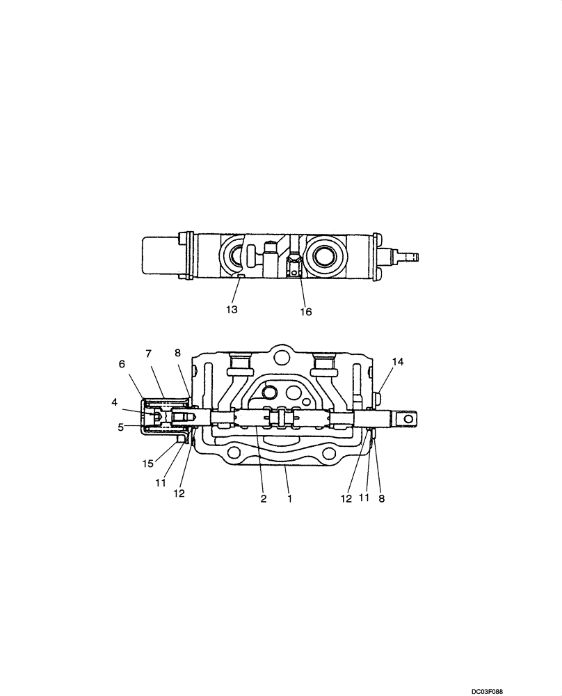 Схема запчастей Case CX14 - (08-29[00]) - VALVE ASSY - TRAVEL CONTROL LEFT HAND (08) - HYDRAULICS